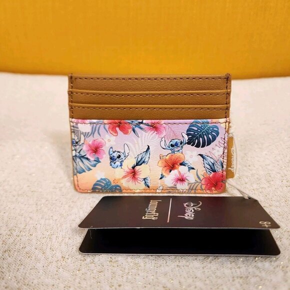 Loungefly Disney Lilo and Stitch Tropical Sunset Floral Cardholder Wallet NEW - Picture 4 of 10